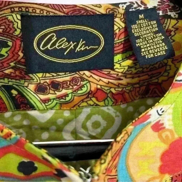 Alex Kim Art To Wear Multicolored Floral Paisley Embroidered Cardigan Jacket M - Picture 4 of 8